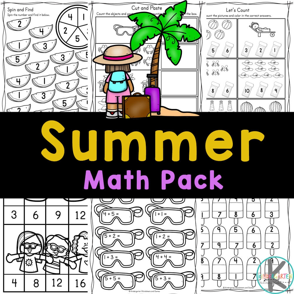 FREE Printable Summer Math Worksheets For Kindergarten FREE Printable Summer Math Worksheets For Kindergarten