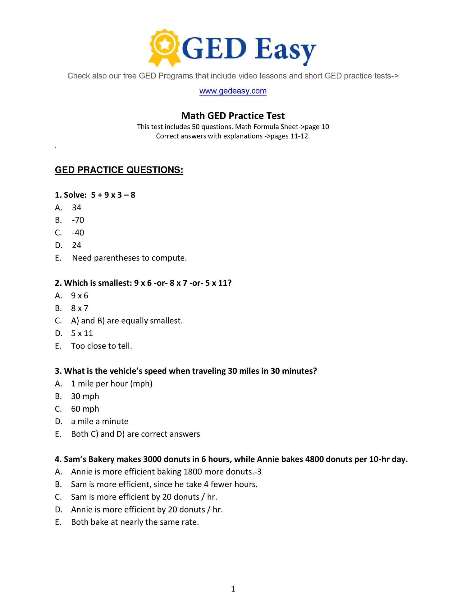 GED Math How To Get The Right Answers On The 2024 Test 1 Worksheets Library