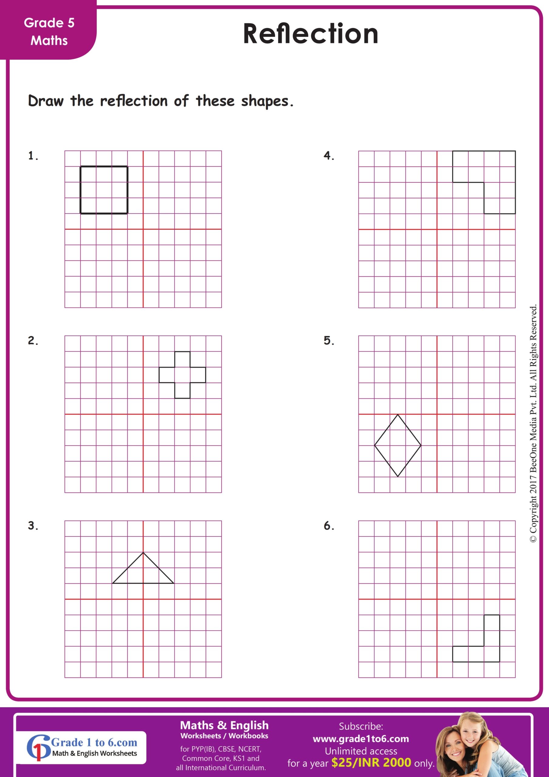 Reflections Math Worksheet