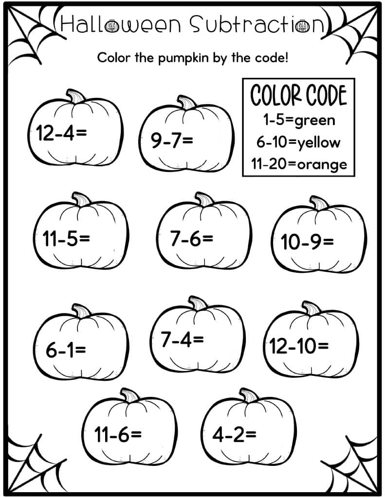 Halloween Addition And Subtraction Worksheets Kids Activity Zone Halloween Addition And Subtraction Worksheets Kids Activity Zone