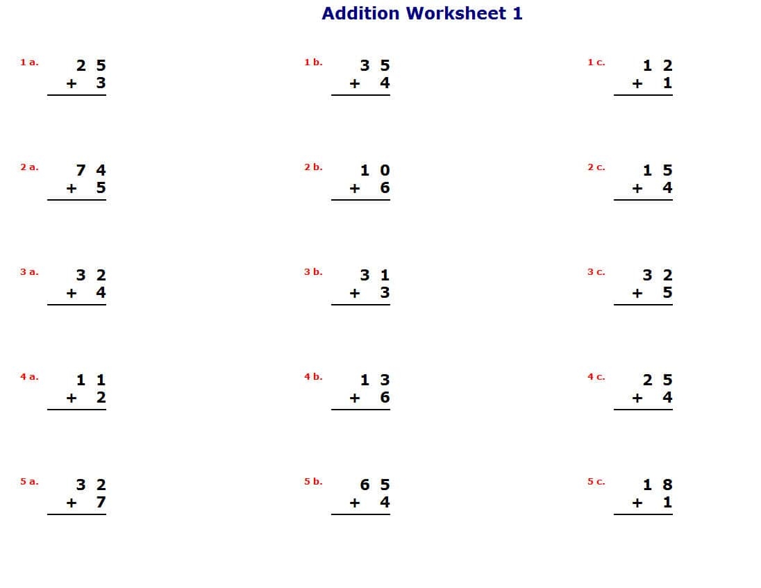 K5 Learning Math Worksheets