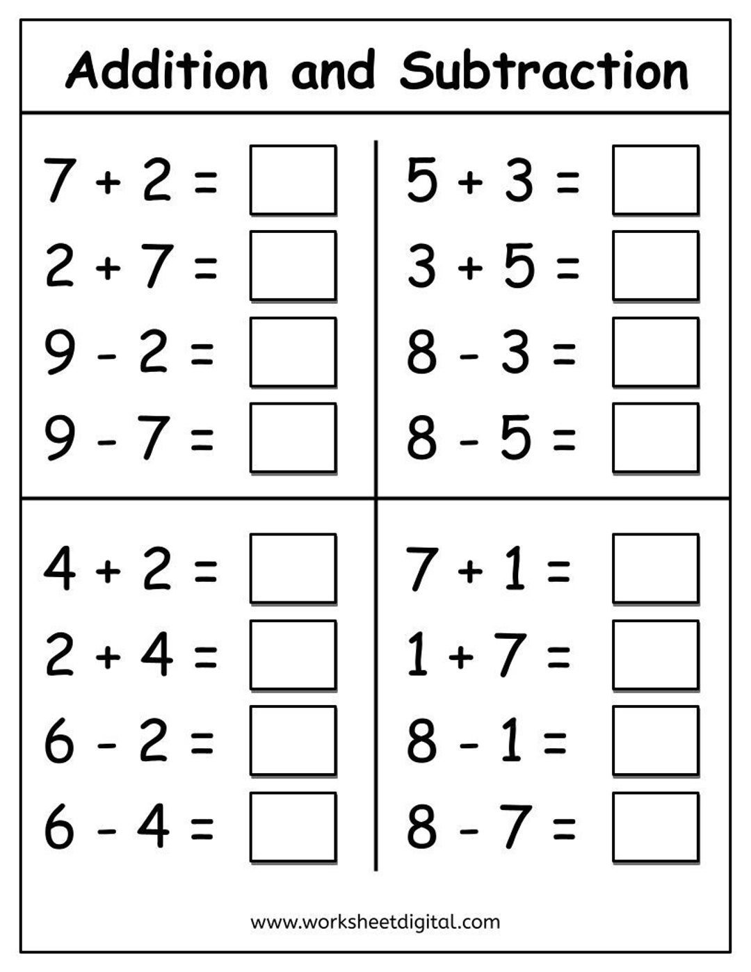 maths worksheet for