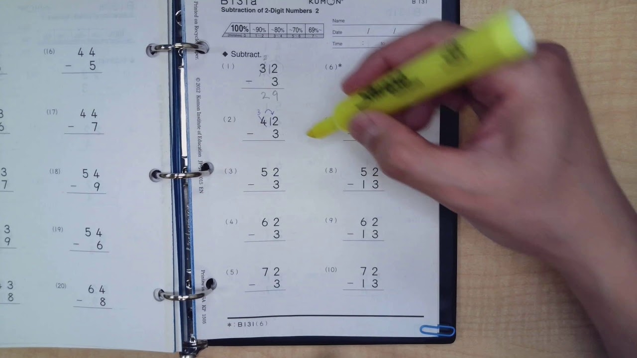 kumon math level b worksheets