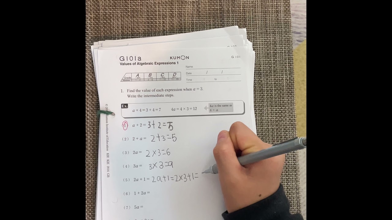 Kumon Level G 101p YouTube