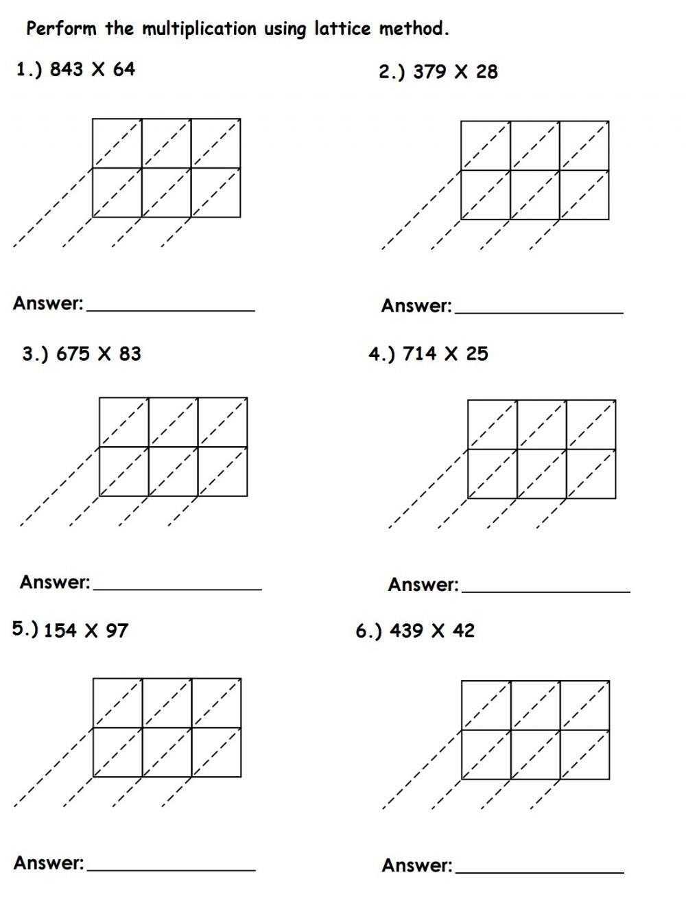 Lattice Multiplication Exercise Live Worksheets Worksheets Library Lattice Multiplication Exercise Live Worksheets Worksheets Library