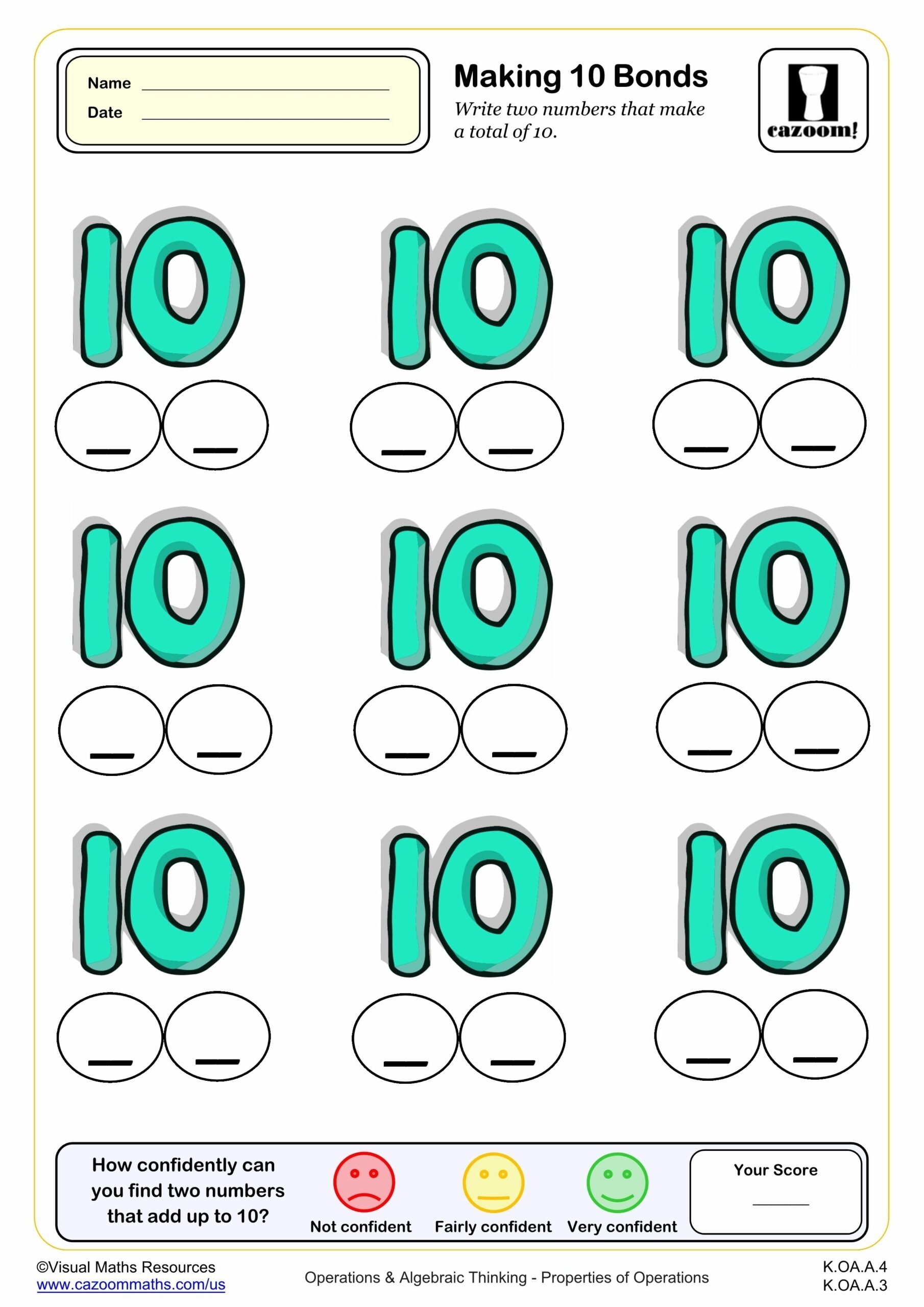 Make 10 Math Worksheets