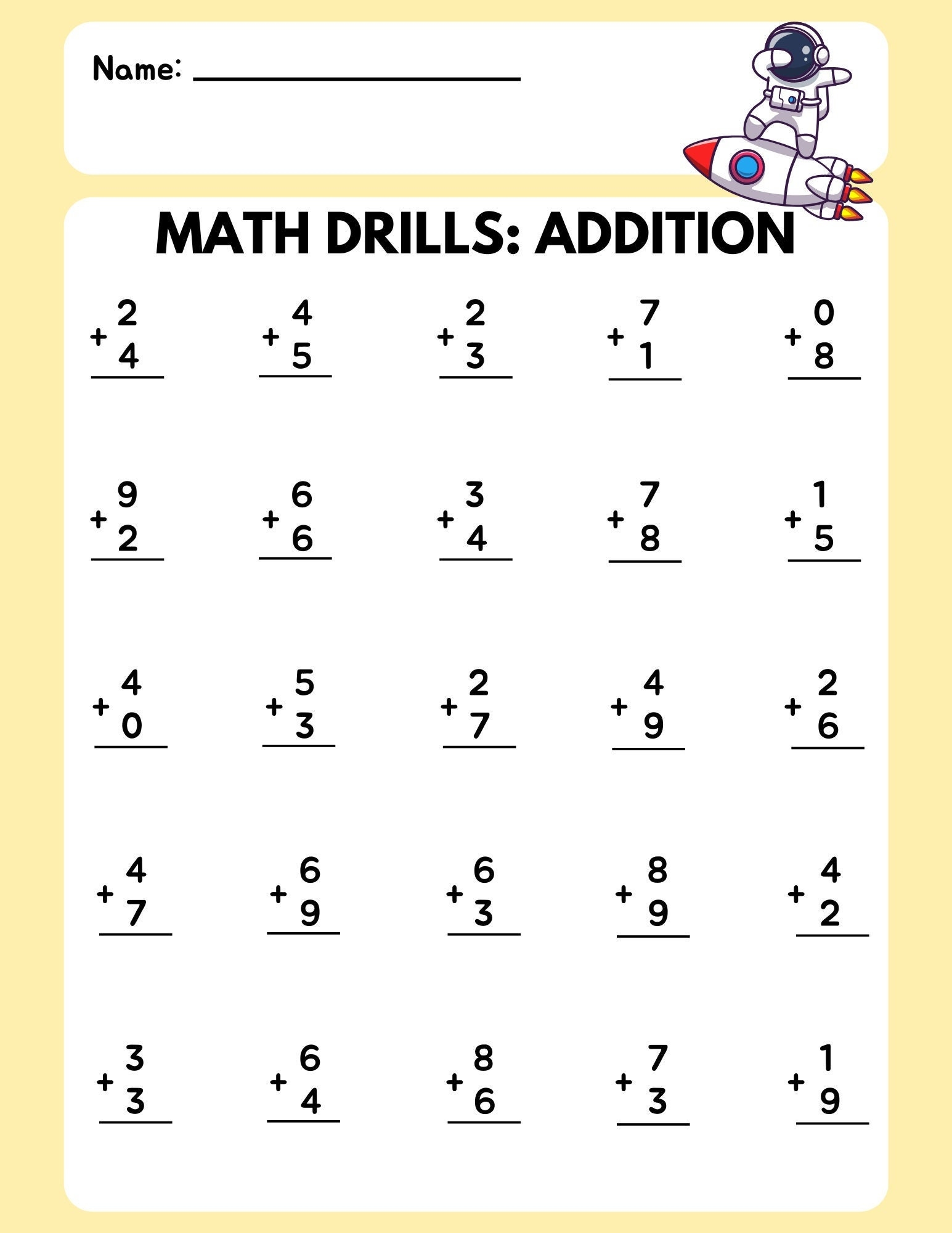 Math Drill Worksheets