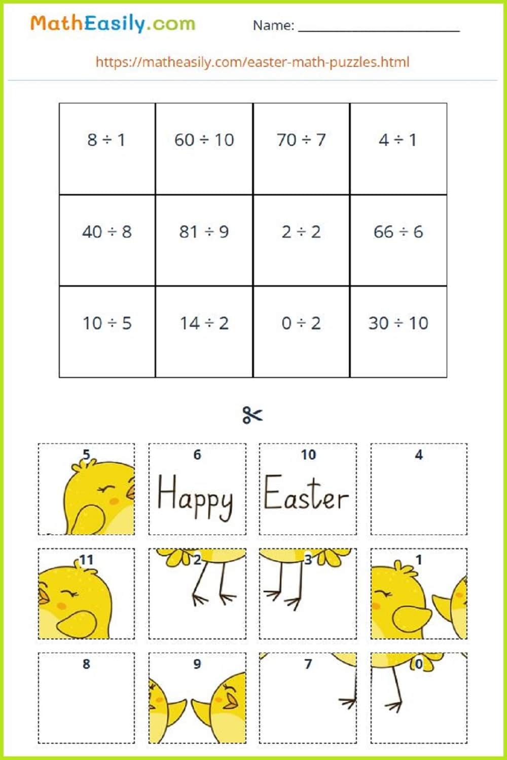 easter math worksheets
