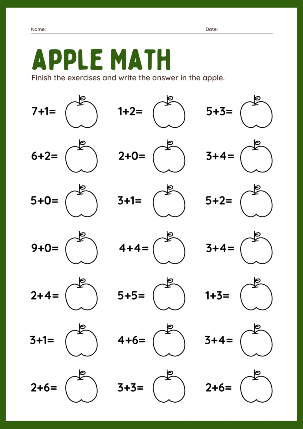 kids math worksheets