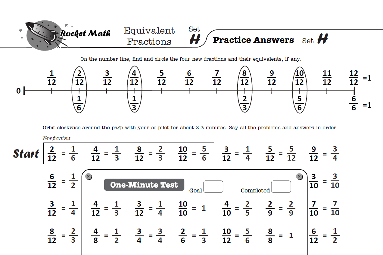 Rocket Math Worksheets