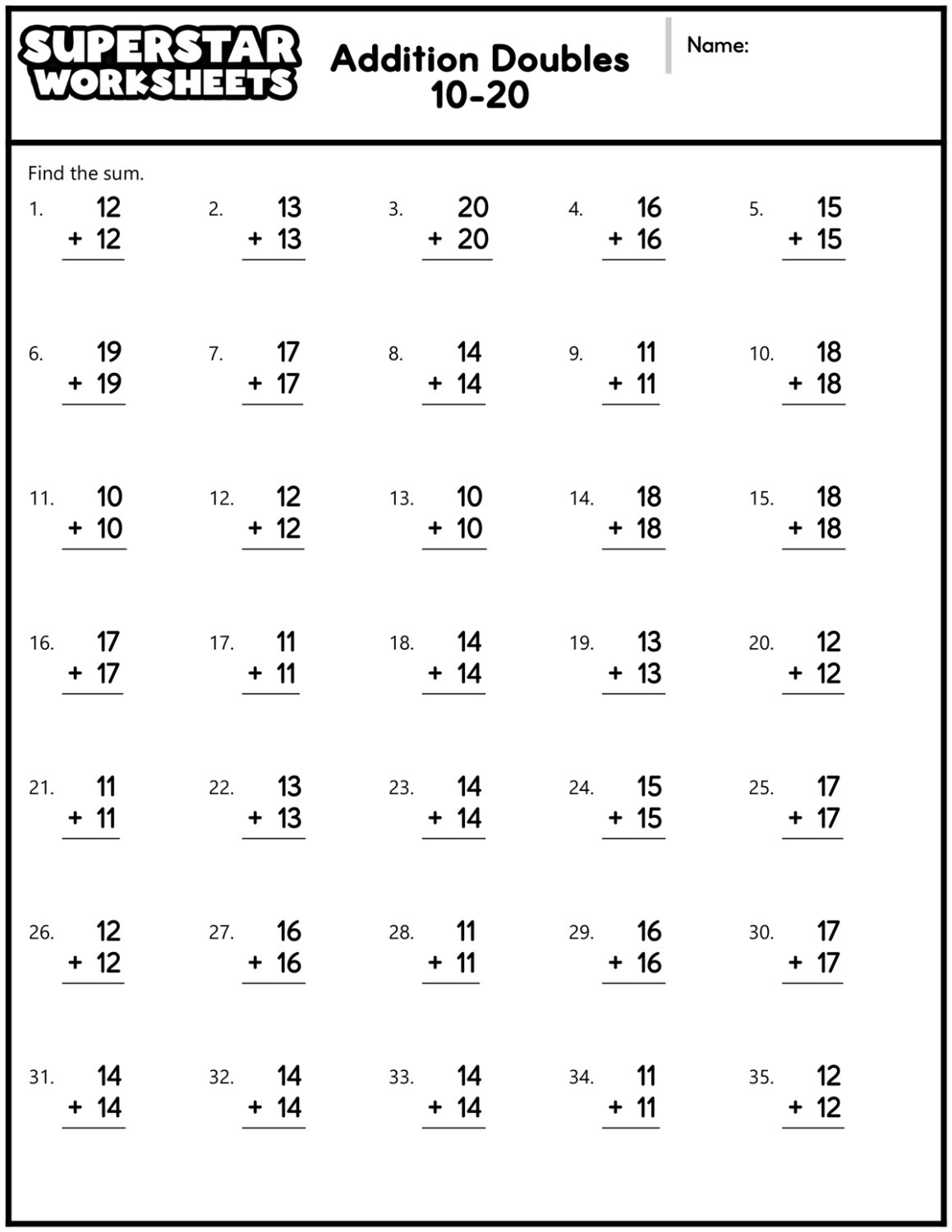math addition worksheets