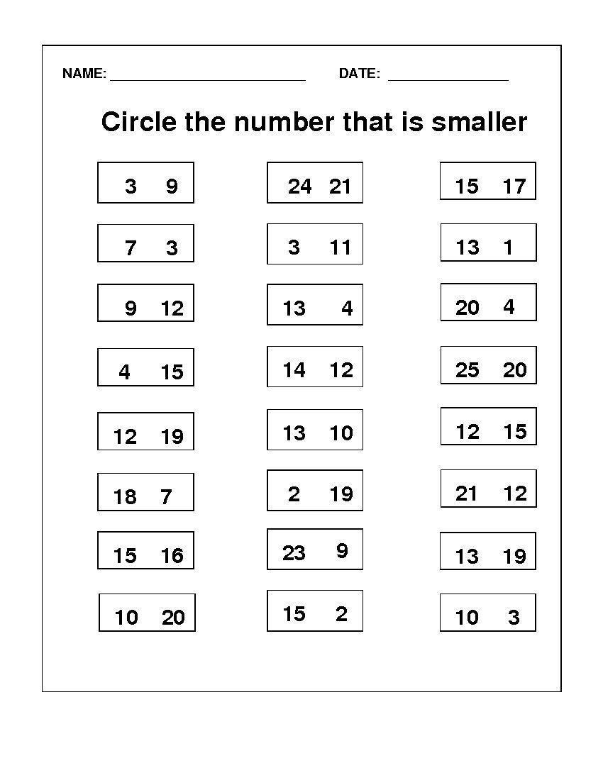 Maths Practice Circle The Bigger Number For Kids 3 5 Years Old Worksheets Library Maths Practice Circle The Bigger Number For Kids 3 5 Years Old Worksheets Library