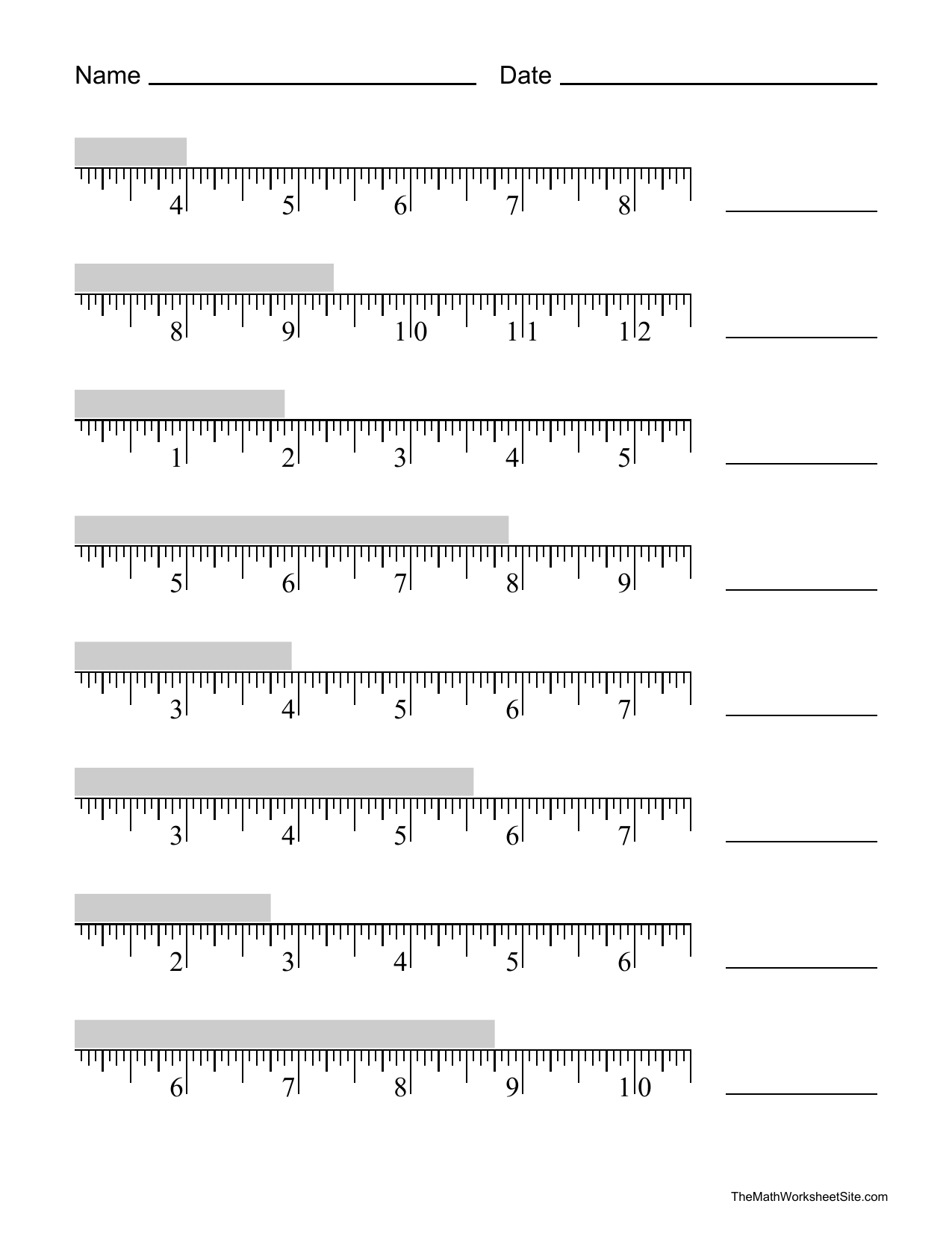 Measurement Worksheet Ruler Practice