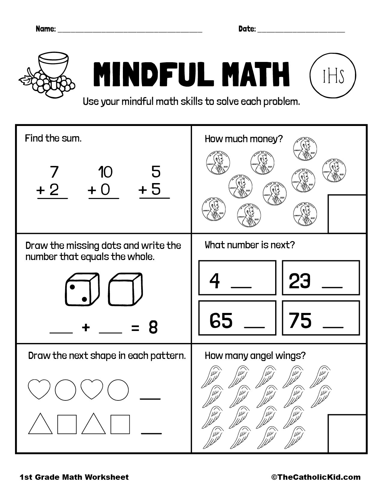 math worksheet 1st grade