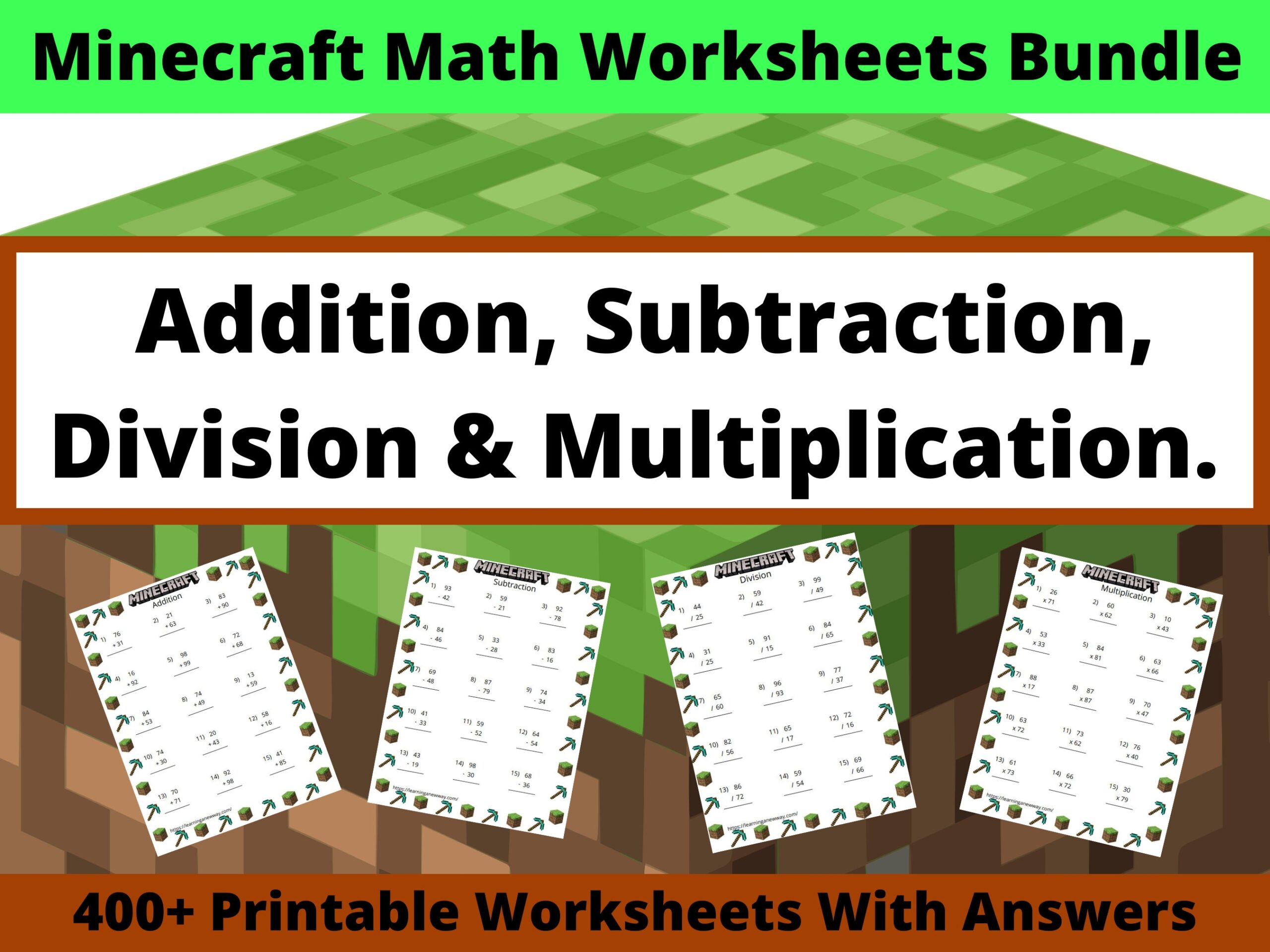 minecraft math worksheets