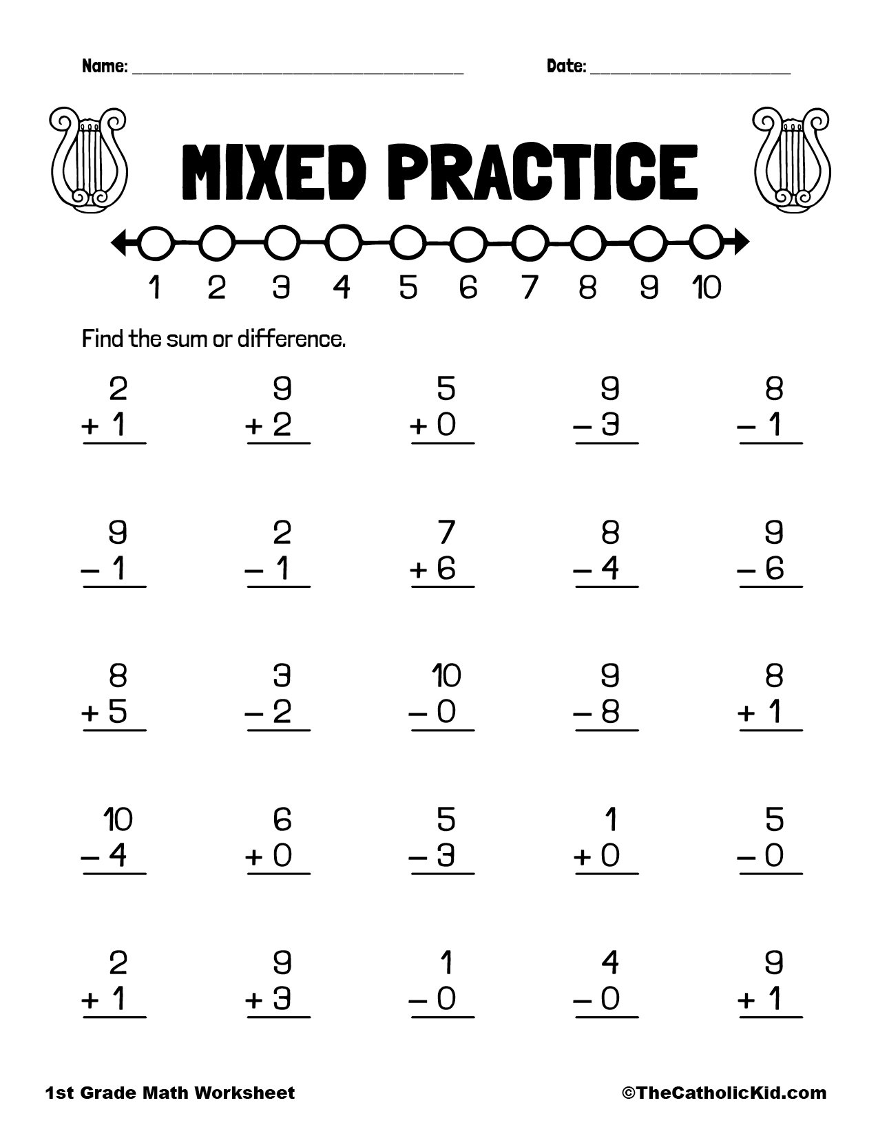 Mixed Math Worksheets