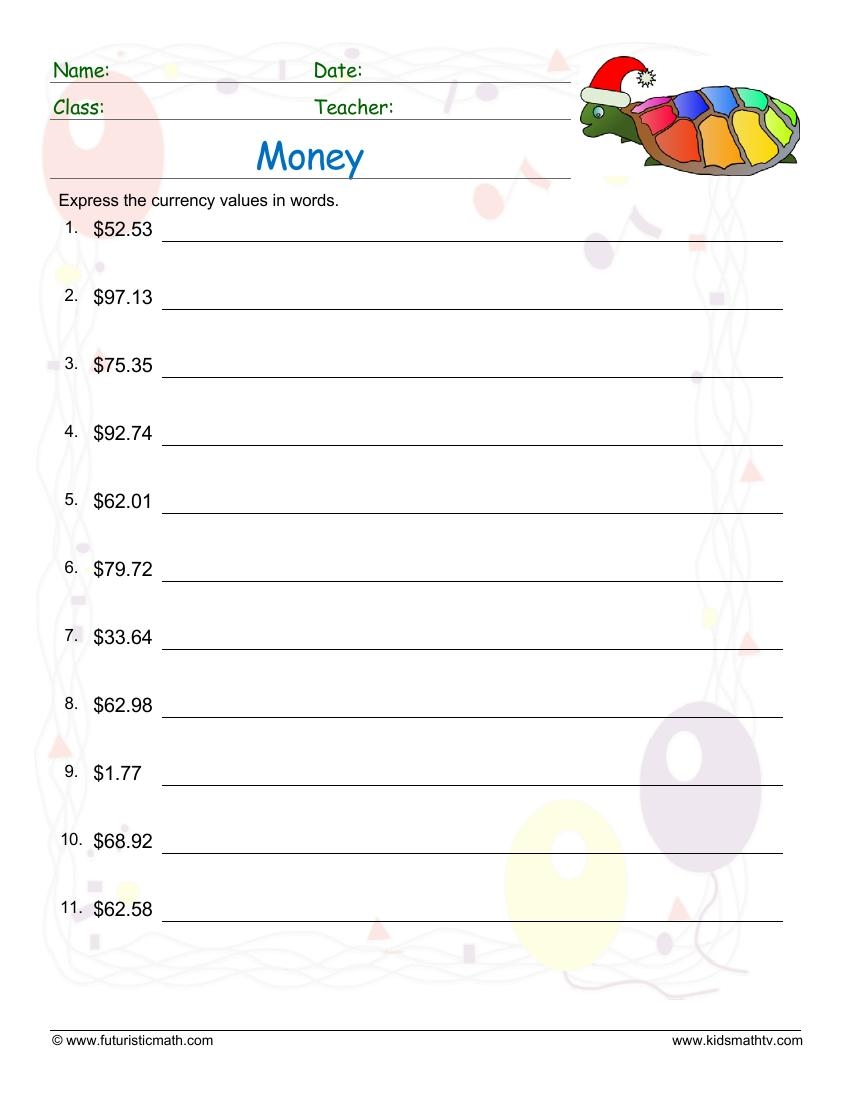 consumer math worksheets