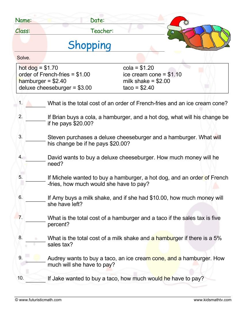 Money And Consumer Math Worksheets Pdf Math Champions Worksheets Library