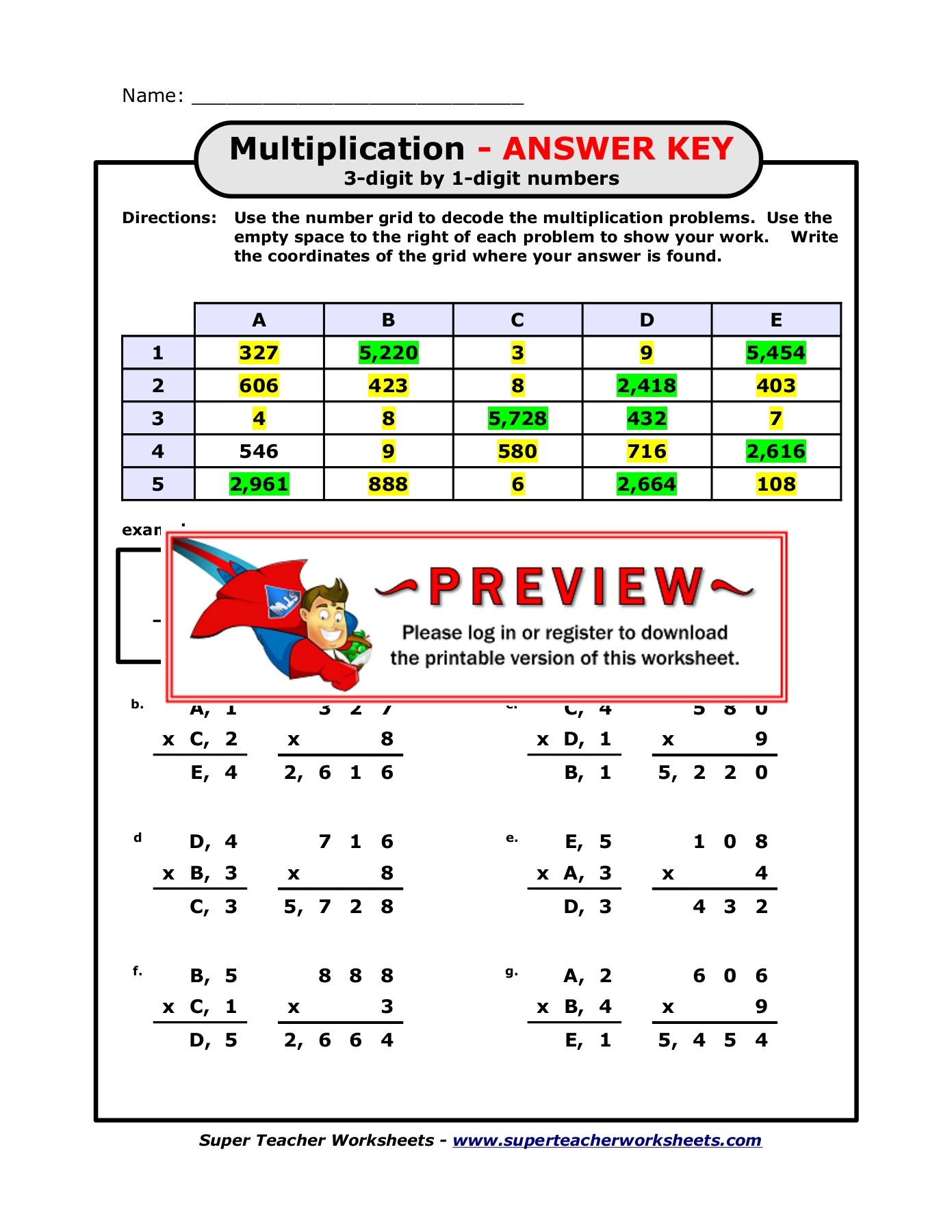 Super Teacher Worksheets Math