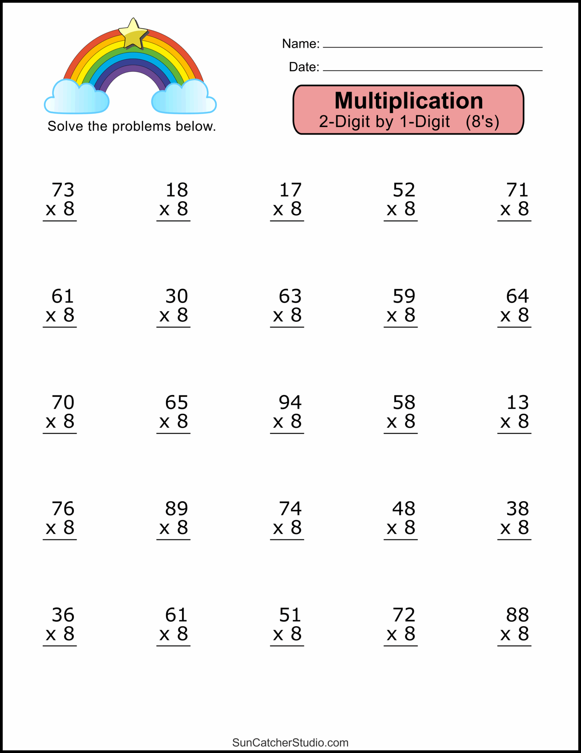 free math multiplication worksheets