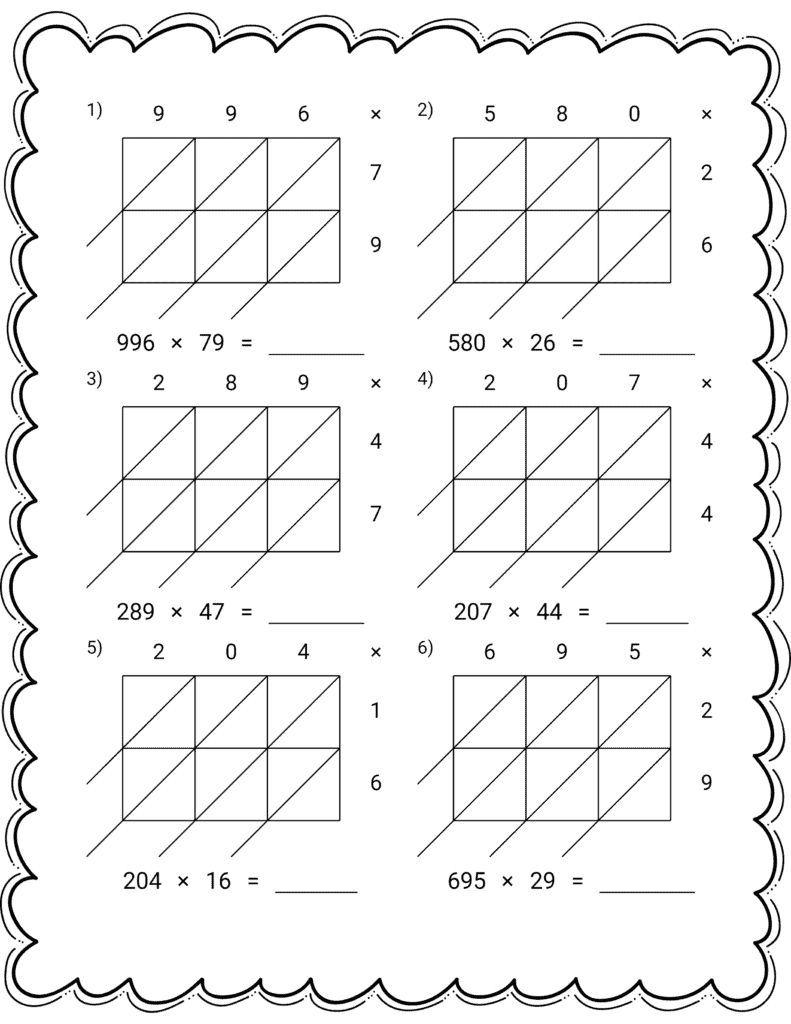 Lattice Math Worksheets