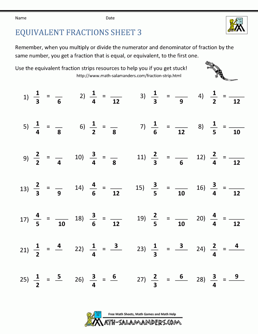 Math Aids Com Fractions Worksheets