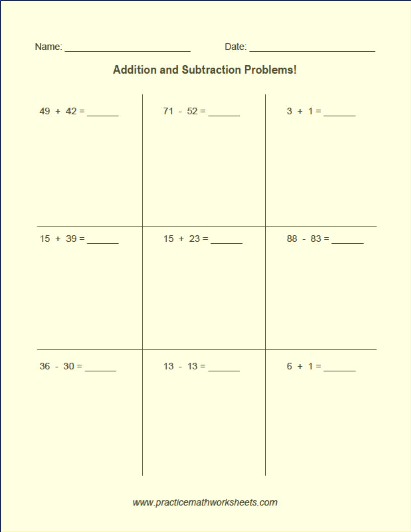 Practice Math Worksheets Generator 