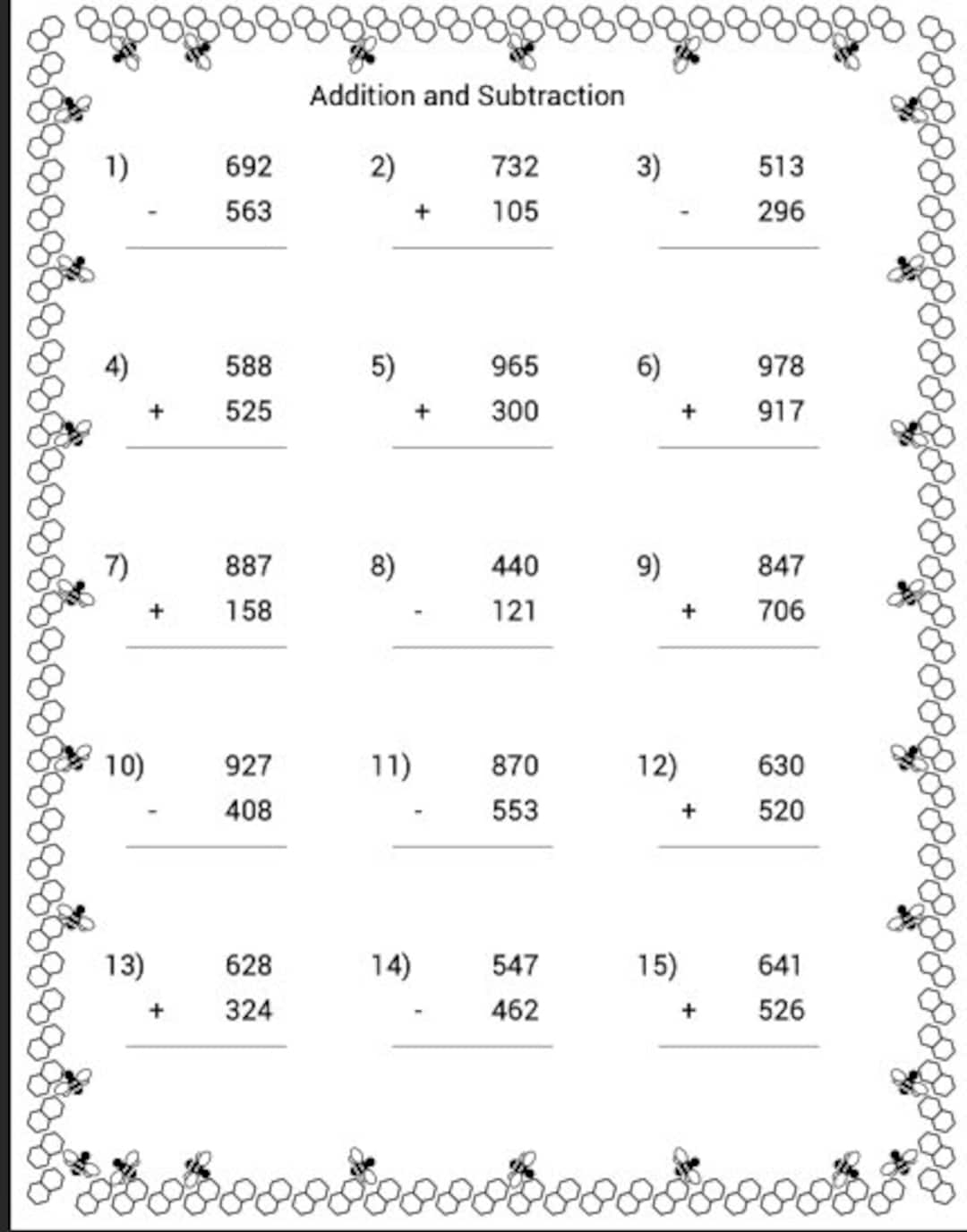 Math Printable Worksheets