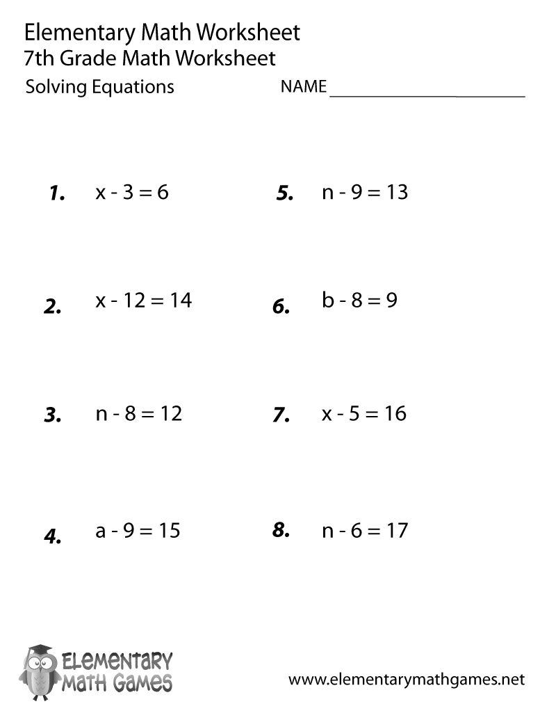 free printable 7th grade math worksheets