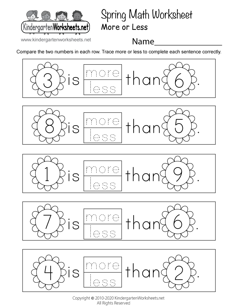 Spring Math Worksheets
