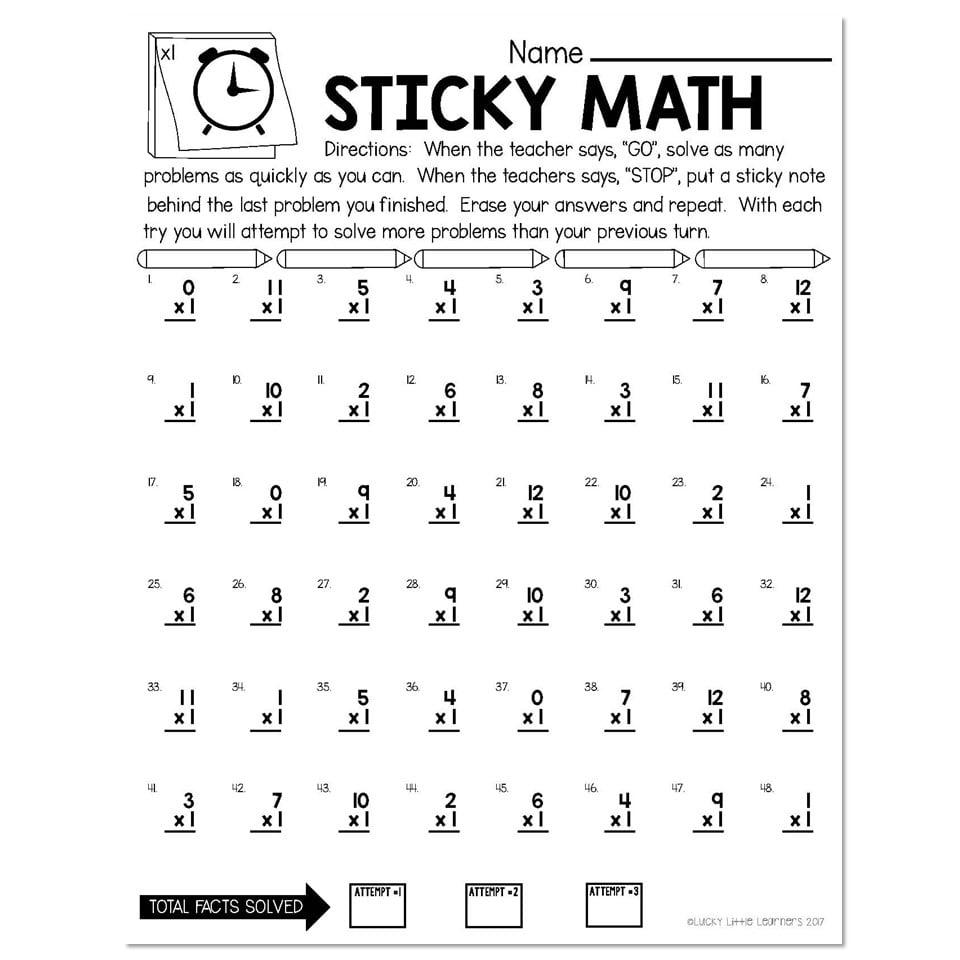 Math Fluency Worksheets