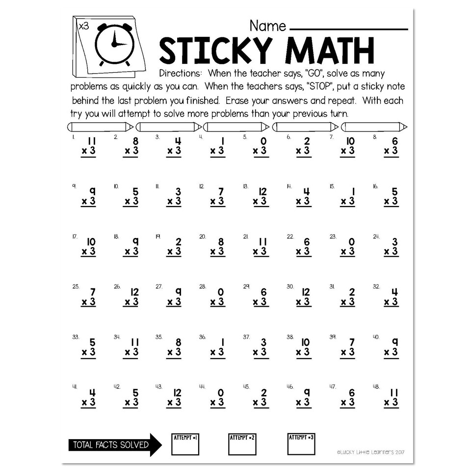Math Facts Worksheet
