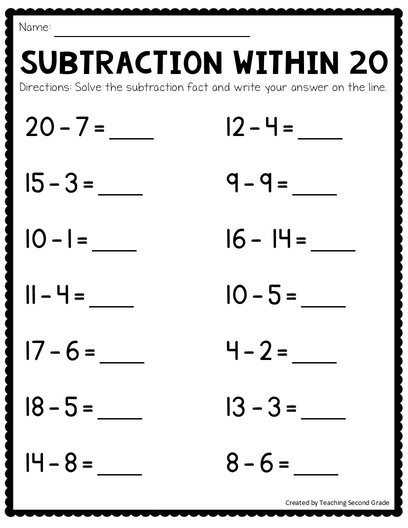 math worksheets subtraction