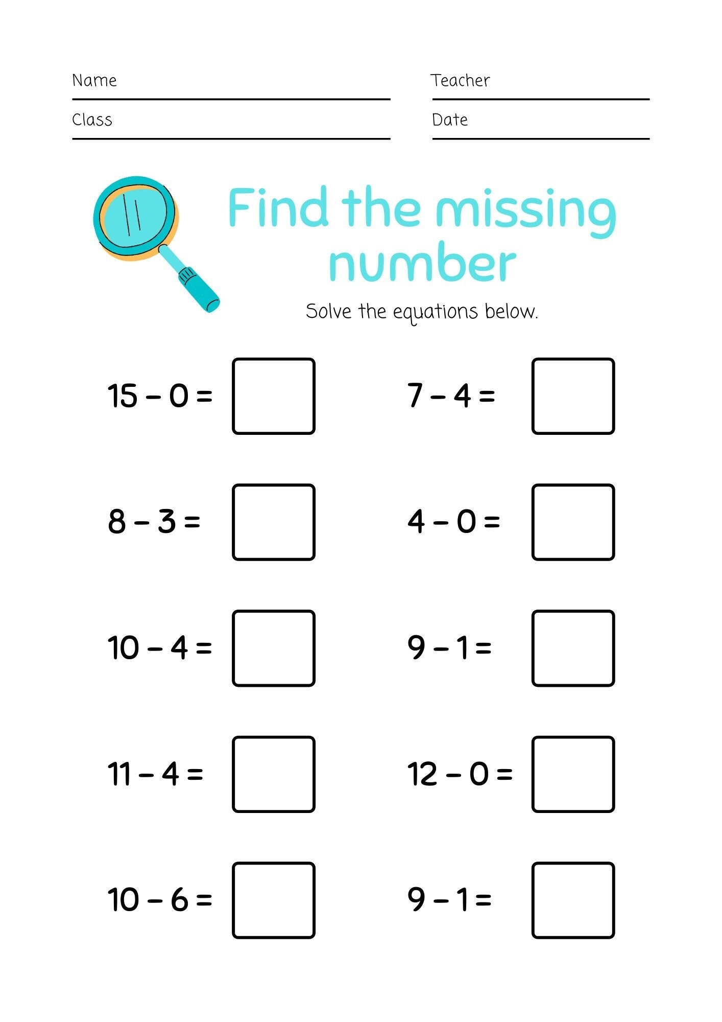 7 Years Old Maths Worksheet
