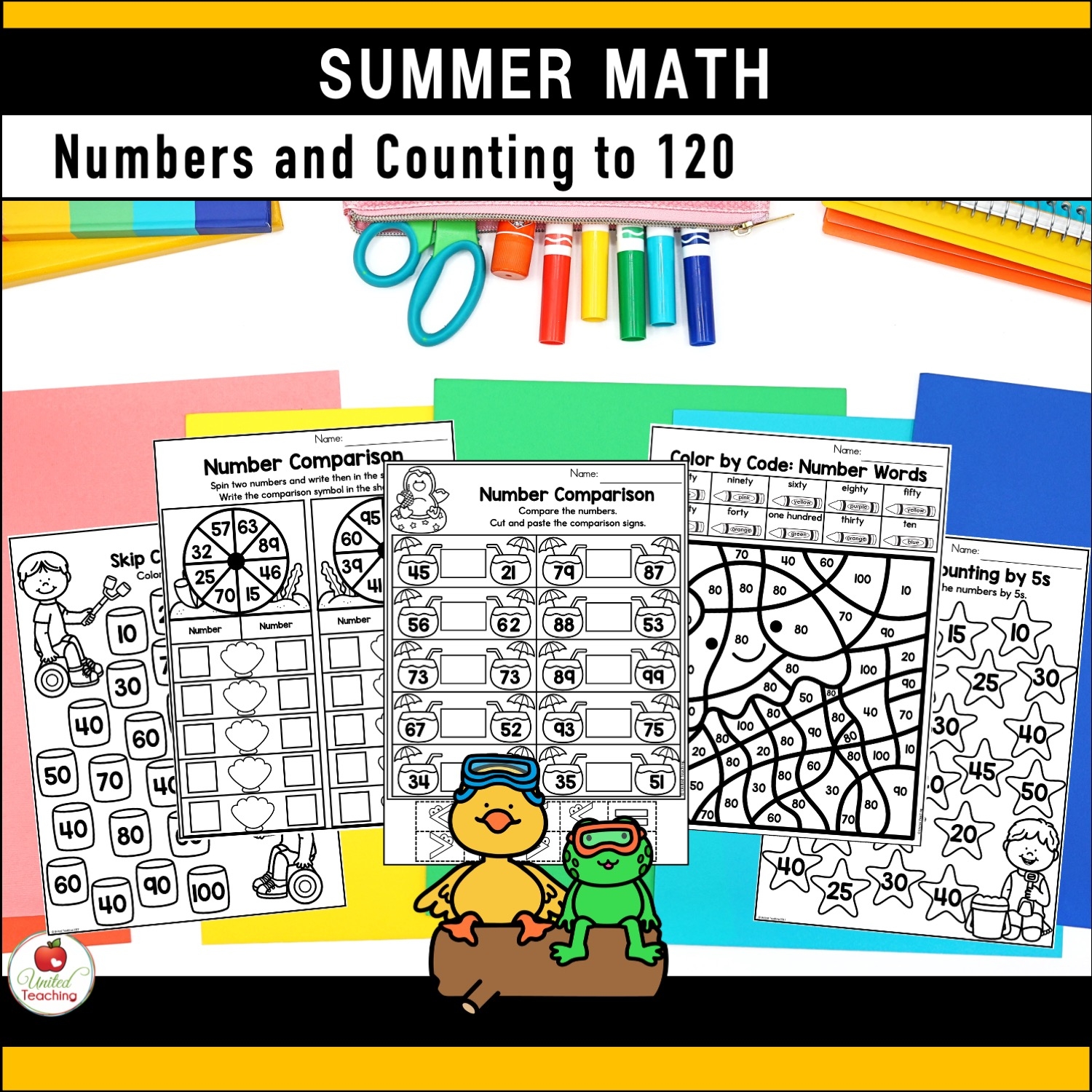 Summer Math Activities 1st Grade Packet United Teaching