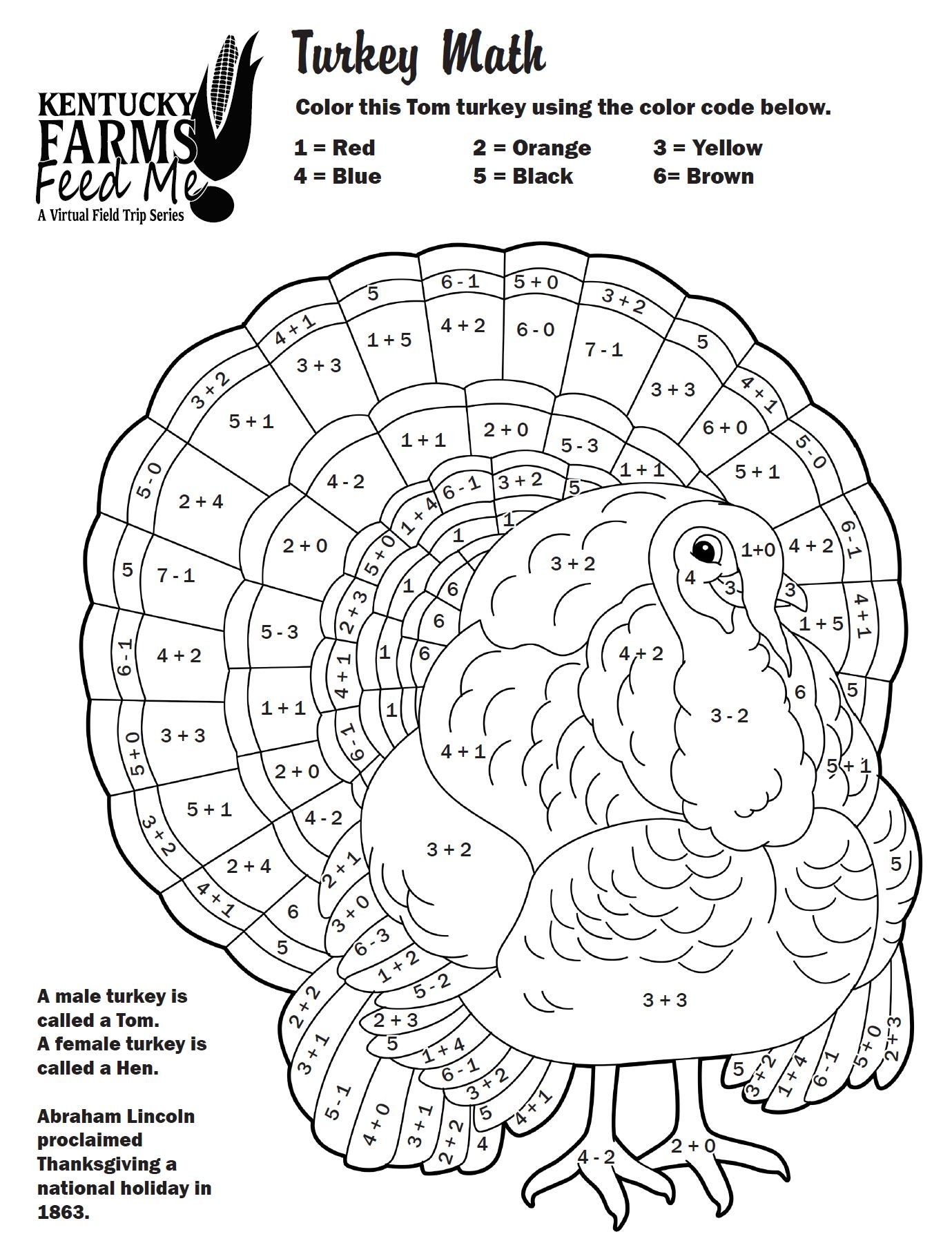 Turkey Math Worksheets