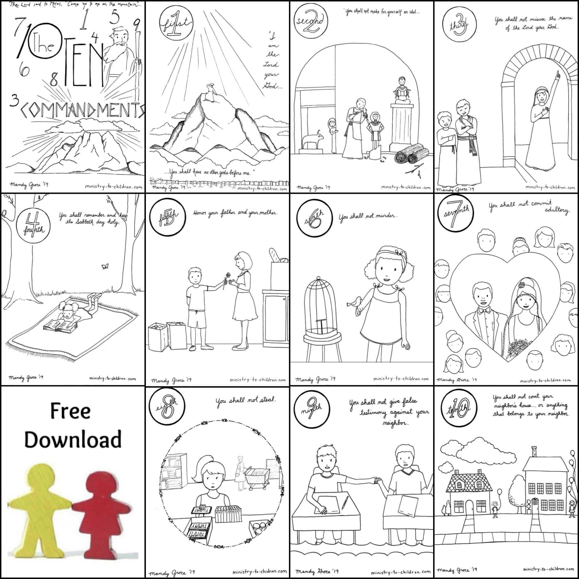 10 Commandments Printable Worksheets For Preschool