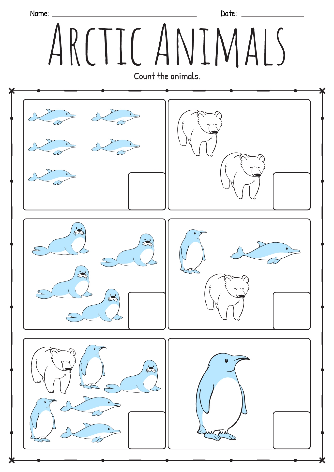 free printable arctic animals worksheets for preschool