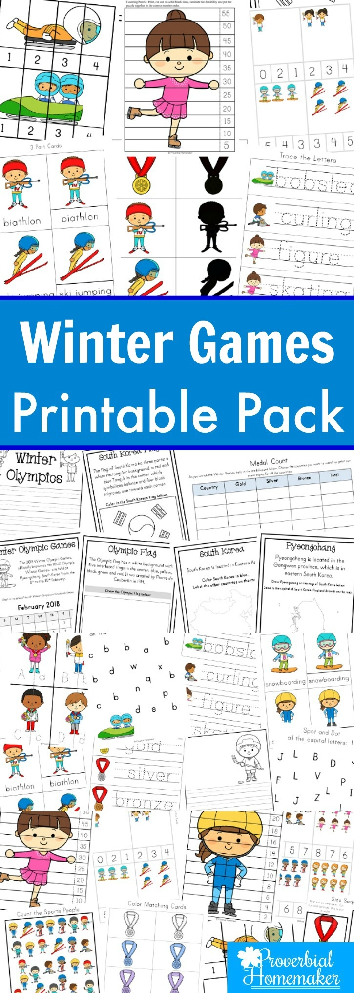 Free Printable 2018 Winter Olympics Preschool Worksheets