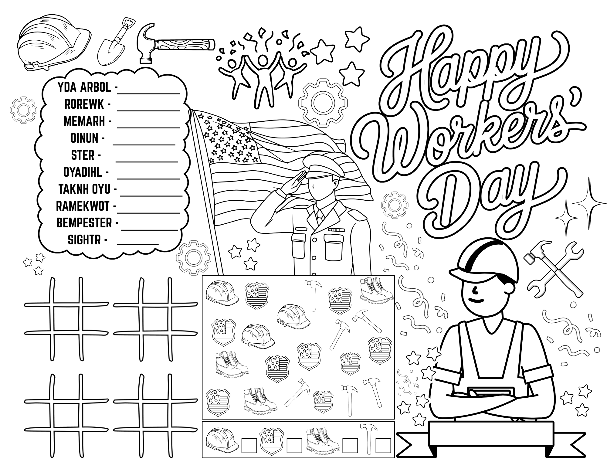 free printable labor day worksheets for preschoolers