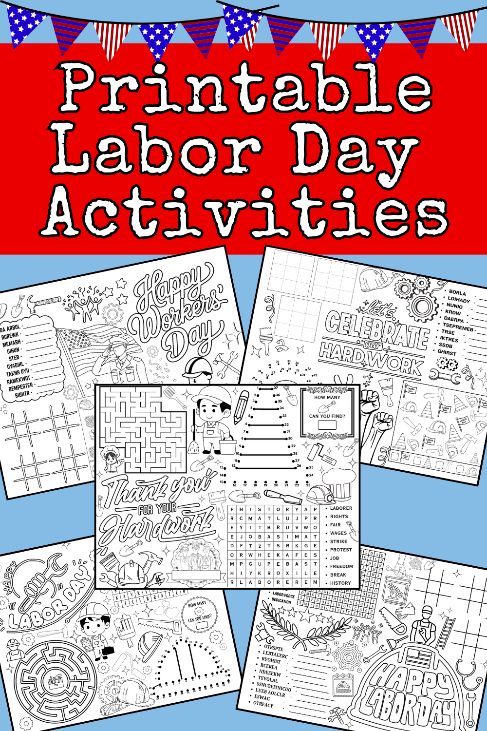 5 Printable Labor Day Activities Pages For Kids Plus An Answer Key 