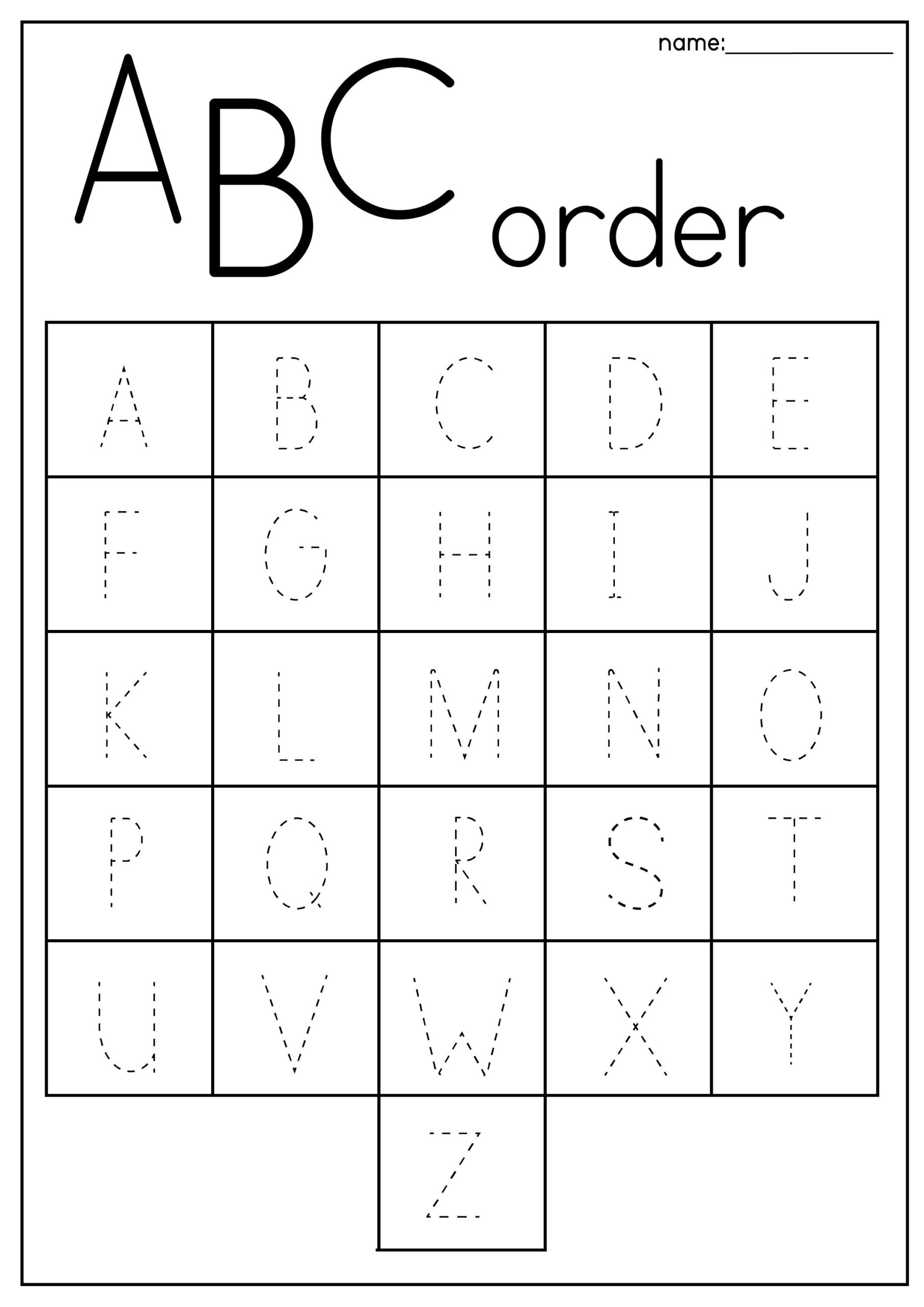 Preschool Abc Printable Worksheets