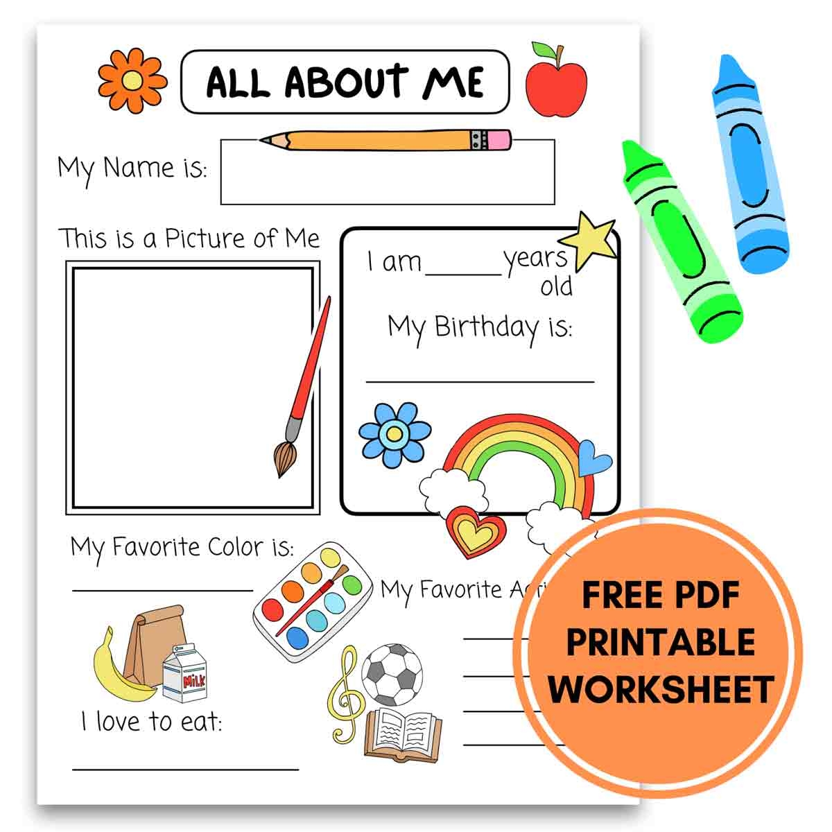 Free Printable Preschool About Me Worksheet