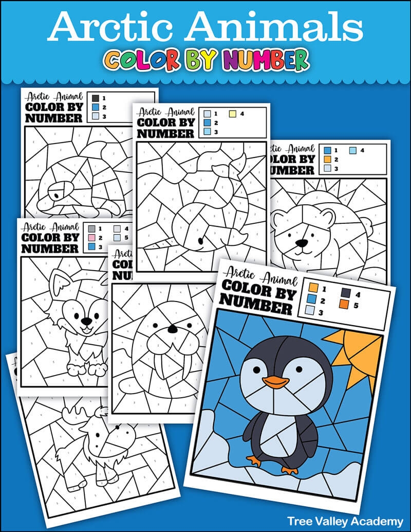 Arctic Animals Color By Number Tree Valley Academy