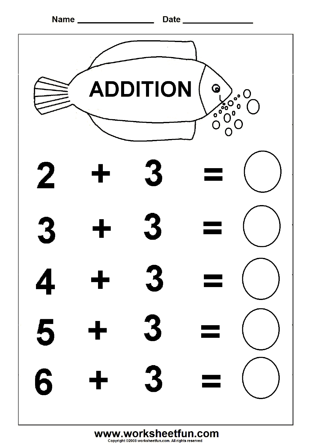 Preschool Math Addition Worksheets Free Printable