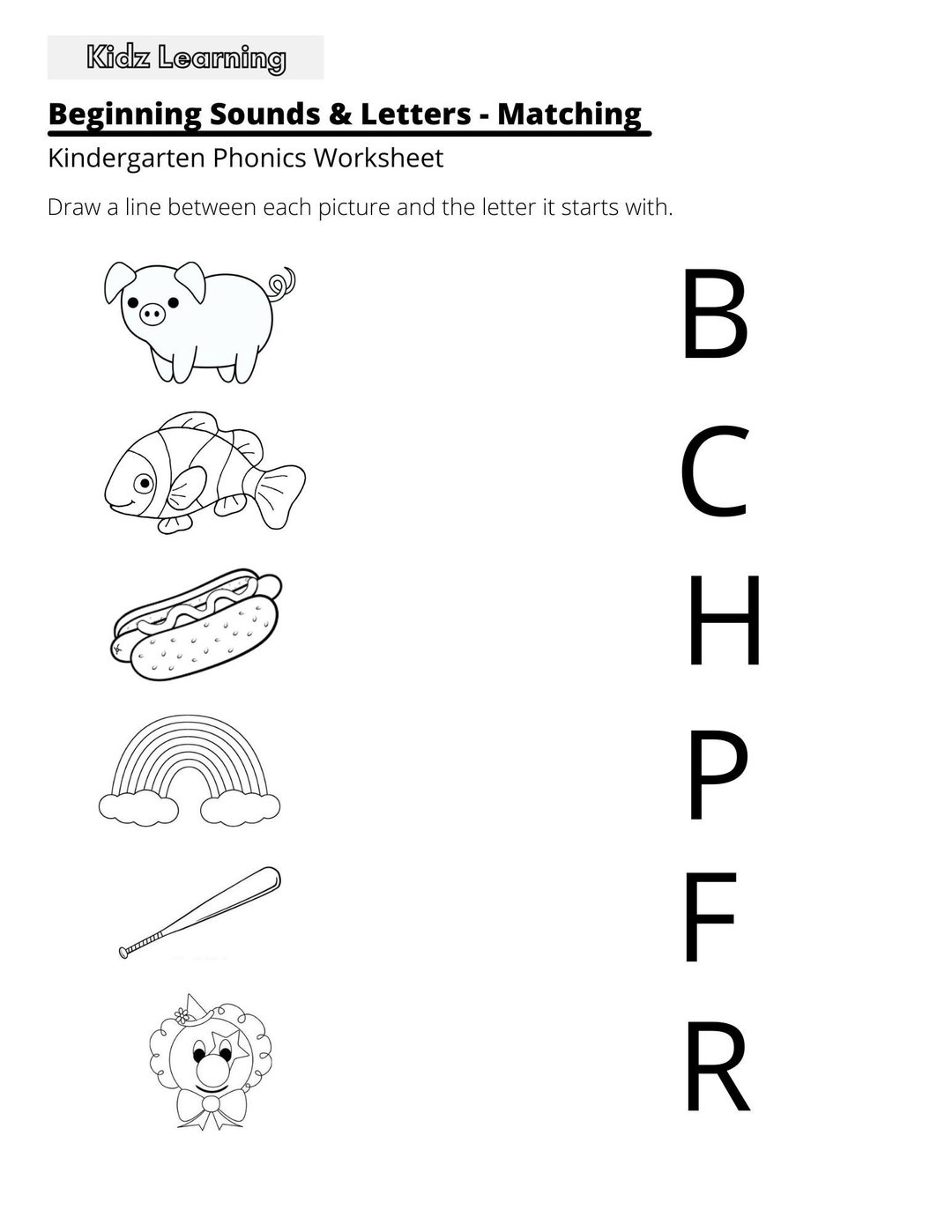 Preschool Phonics Printable Worksheet