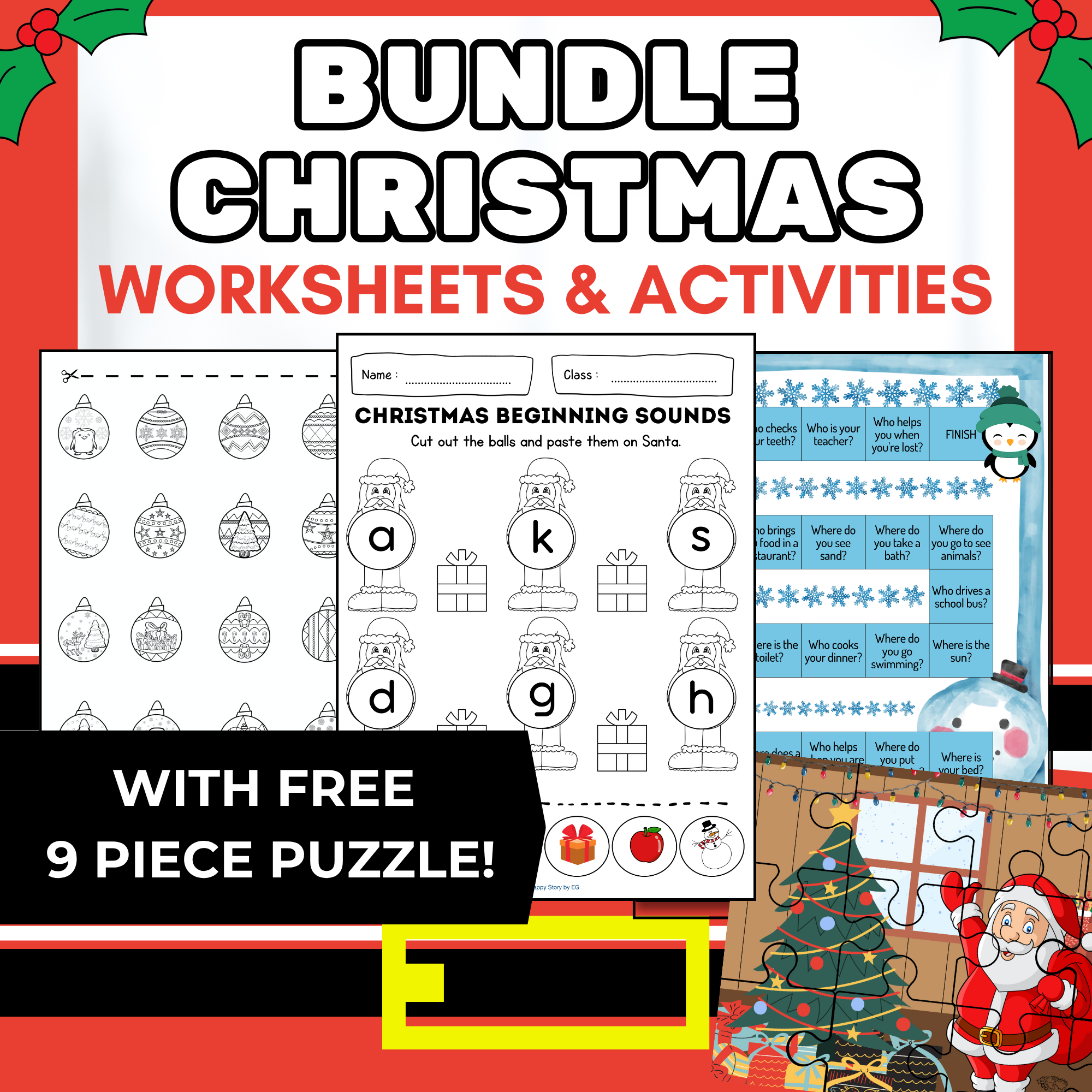 free printable christmas worksheets for preschoolers