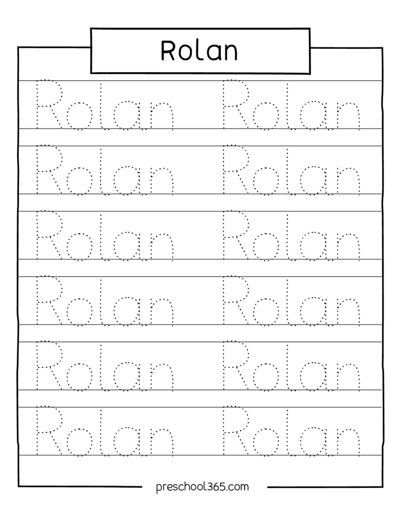 Free Printable Name Tracing Worksheets For Preschool
