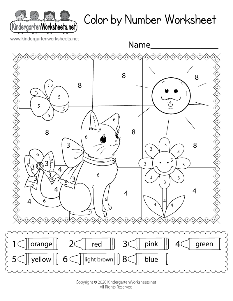 free printable color by number worksheets for preschoolers
