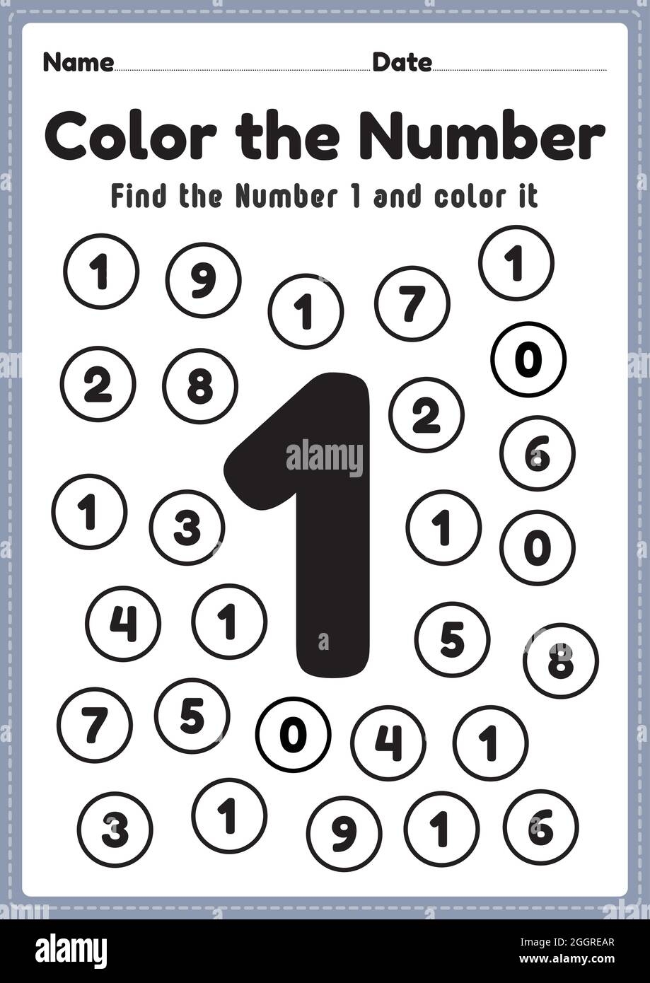 Printable Number 1 Worksheet Preschool